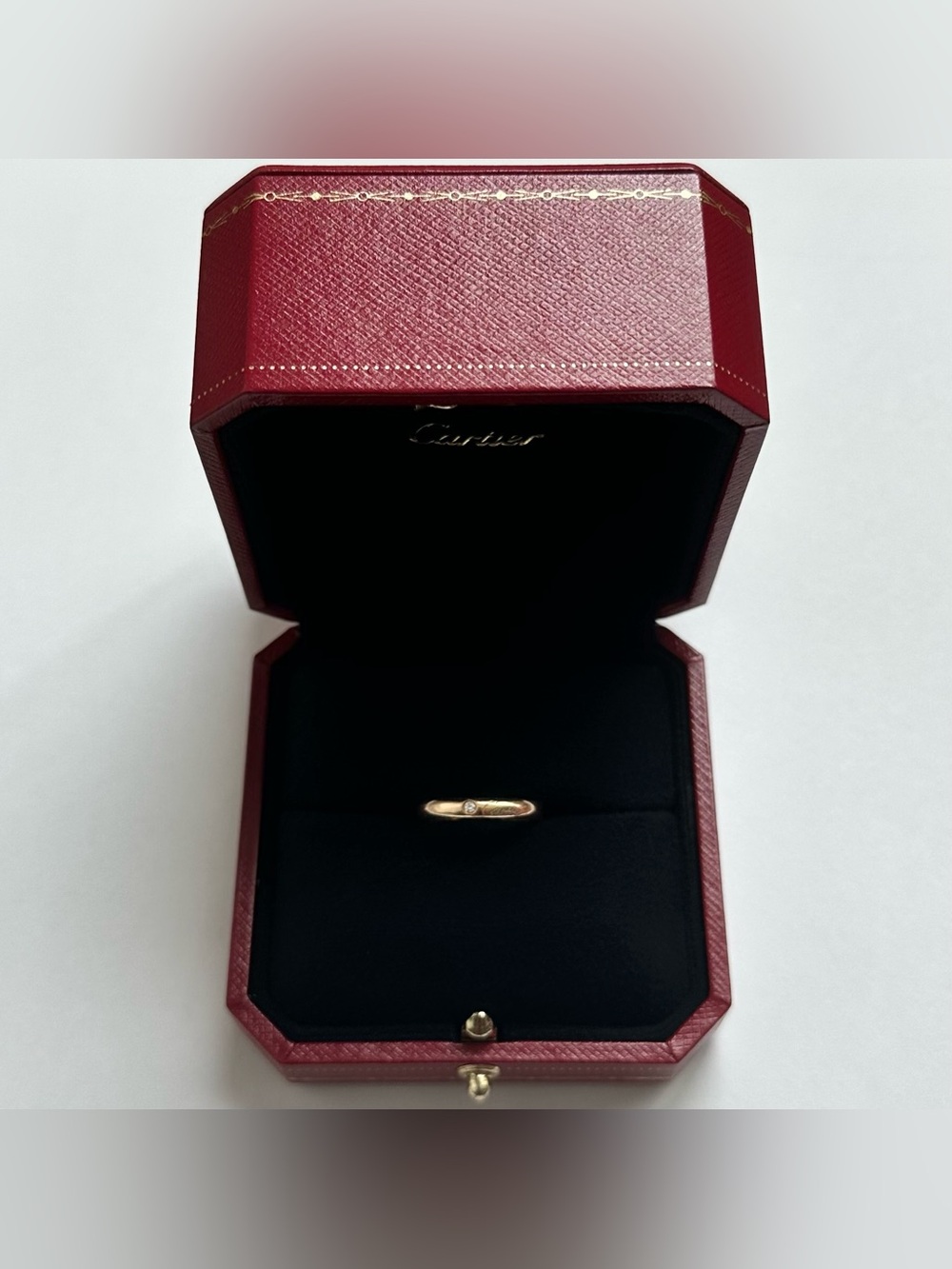 Cartier C De Cartier Wedding Band 3mm 1 Diamond 18K Yellow Gold Size 52 / US 6